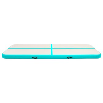 Gymnastiekmat met pomp opblaasbaar 300x100x15 cm PVC groen 3