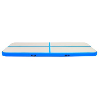 Gymnastiekmat met pomp opblaasbaar 500x100x15 cm PVC blauw 3