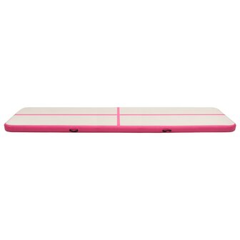 Gymnastiekmat met pomp opblaasbaar 700x100x15 cm PVC roze 3