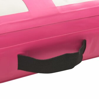 Gymnastiekmat met pomp opblaasbaar 700x100x15 cm PVC roze 5