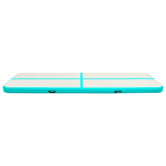 Gymnastiekmat met pomp opblaasbaar 800x100x15 cm PVC groen 3