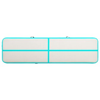 Gymnastiekmat met pomp opblaasbaar 800x100x15 cm PVC groen 4