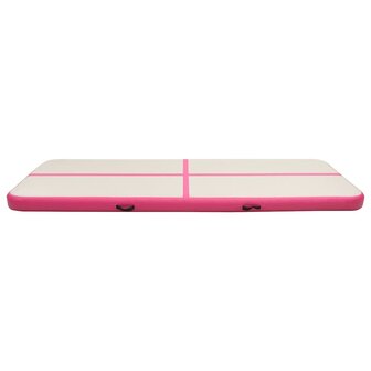 Gymnastiekmat met pomp opblaasbaar 500x100x20 cm PVC roze 3