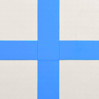 Gymnastiekmat met pomp opblaasbaar 500x100x20 cm PVC blauw 7