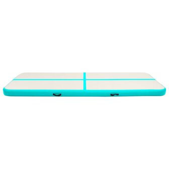 Gymnastiekmat met pomp opblaasbaar 500x100x20 cm PVC groen 3