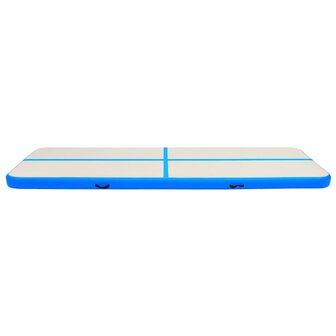 Gymnastiekmat met pomp opblaasbaar 600x100x20 cm PVC blauw 3