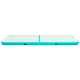 Gymnastiekmat met pomp opblaasbaar 800x100x20 cm PVC groen 3