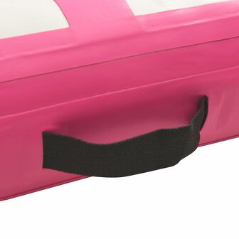 Gymnastiekmat met pomp opblaasbaar 200x200x10 cm PVC roze 5