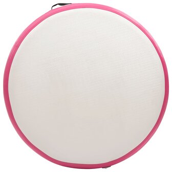 Gymnastiekmat met pomp opblaasbaar 100x100x10 cm PVC roze 4