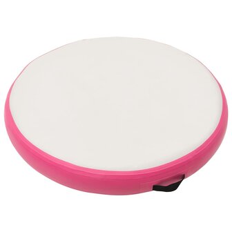 Gymnastiekmat met pomp opblaasbaar 100x100x20 cm PVC roze 2