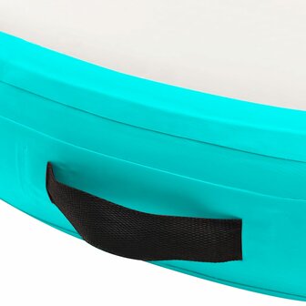 Gymnastiekmat met pomp opblaasbaar 100x100x20 cm PVC groen 7