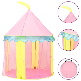 Kinderspeeltent met 250 ballen 100x100x127 cm roze 3