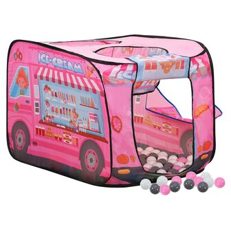 Kinderspeeltent met 250 ballen 70x112x70 cm roze 2