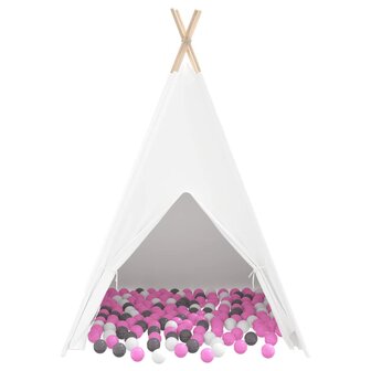 Tipi Tent Wit 120 x 120 x 150 cm Stof en Plastic 6