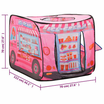 Kinderspeeltent 70x112x70 cm roze 9