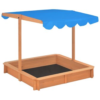 Zandbak met verstelbaar dak 115x115x115 cm vurenhout 2