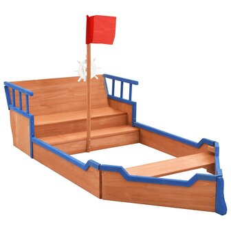 Zandbak piratenschip 190x94,5x101 cm vurenhout 2