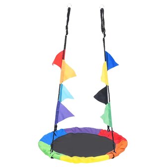 Nestschommel met vlaggetjes 100 cm regenboogkleurig 2