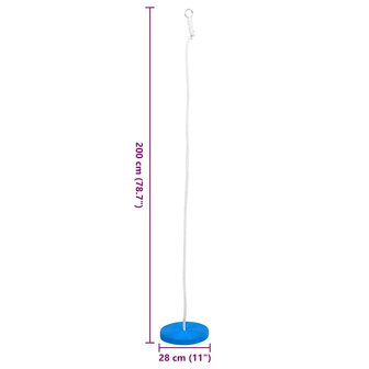 Schotelschommel 200cm blauw 5