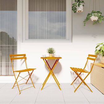 Vouw Bistroset 3 pcs Mosterdgeel Staal 4