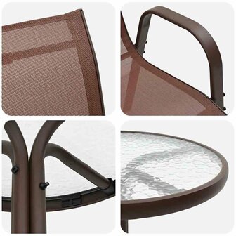 Tuin Bistroset 3 pcs Bruin Staal 9