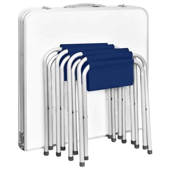Campingset inklapbaar en verstelbaar 120x60 cm aluminium 6