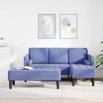 Bankstel met kussen 2 pcs Jeans Blauw Polyester 1