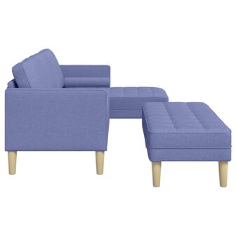 Bankstel met kussen 2 pcs Jeans Blauw Polyester 8