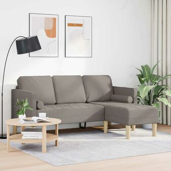 Bankstel met kussen Taupe Polyester 3