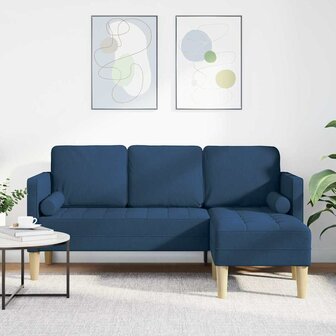 Bankstel met kussen Blauw Polyester 1