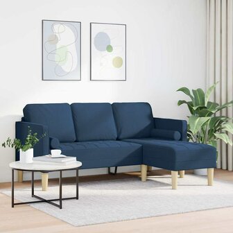 Bankstel met kussen Blauw Polyester 3