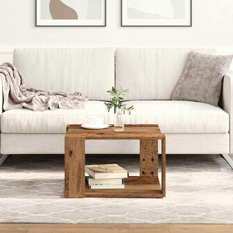 Salontafel Oud Hout 51,5 x 51,5 x 30 cm Bewerkt hout 1
