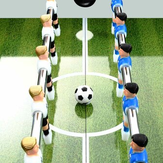 Voetbaltafel 60 kg 140x74,5x87,5 cm staal wit 5
