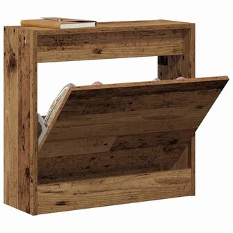 Schoenenkast met plank Oudhout 60 x 21 x 57 cm Bewerkt hout 3