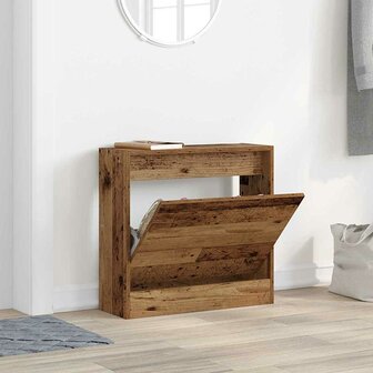 Schoenenkast met plank Oudhout 60 x 21 x 57 cm Bewerkt hout 4