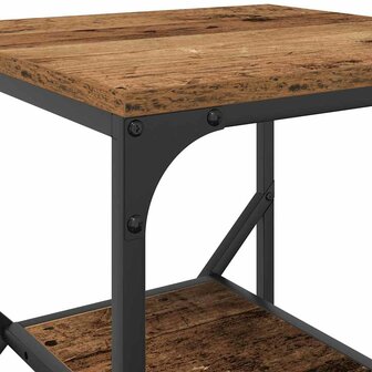 Bijzettafel Oud Hout 41 x 40 x 60 cm Engineered hout en staal 8