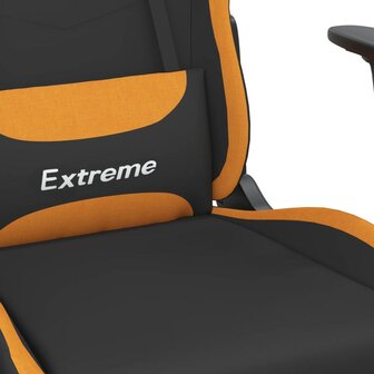 Massage gamestoel stof zwart en oranje 8