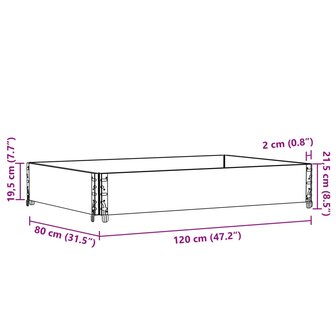 Palletopzetrand 120x80 cm massief grenenhout bruin 8