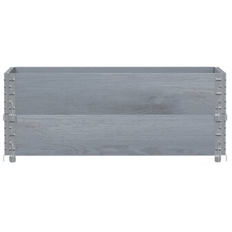 Palletopzetranden 2 st 100x50 cm massief grenenhout grijs 3