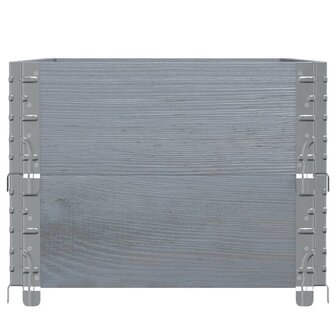 Palletopzetranden 2 st 100x50 cm massief grenenhout grijs 4