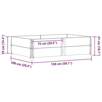 Palletopzetranden 2 st 150x100 cm massief grenenhout bruin 7