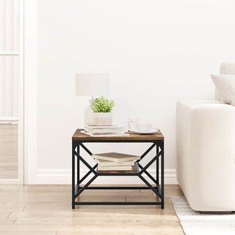 Salontafel Gerookt eiken 51 x 50 x 40 cm 4