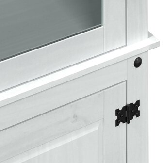 Vitrinekast Wit 103,5 x 42 x 180 cm Massief grenenhout 7