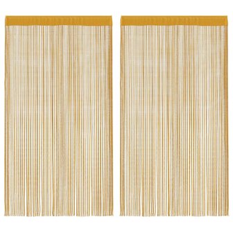 Koordgordijnen 2 st 140x250 cm goudkleurig 2