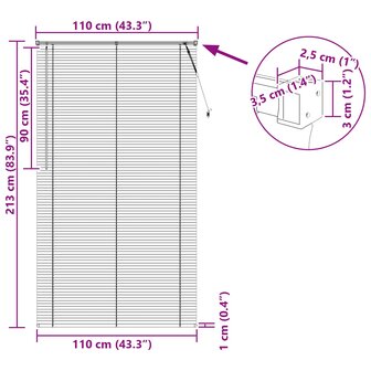 Venetiaanse Blind Verstelbaar Zilvergrijs 213 x 110 cm PVC 9