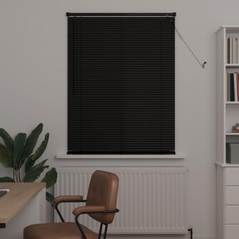 Venetiaanse Blind Verstelbaar Zwart 150 x 80 cm PVC 3