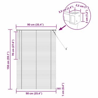 Venetiaanse Blind Verstelbaar Zwart 150 x 90 cm PVC 8