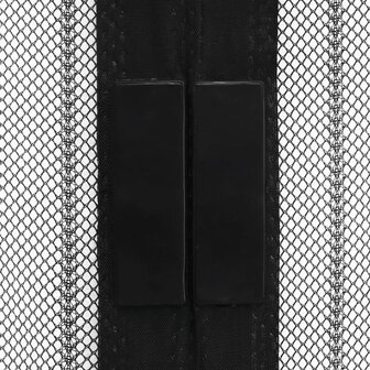 Insectendeurgordijnen 2 st magnetisch 220x130 cm zwart 5