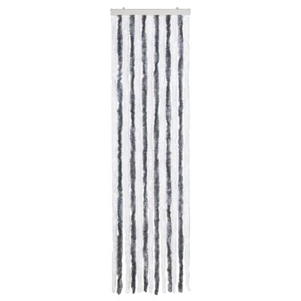 Vliegengordijn 56x200 cm chenille grijs en wit 3