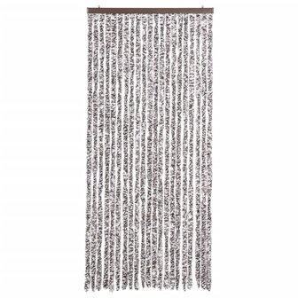 Vliegengordijn 90x200 cm chenille bruin en beige 3